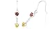 Heart Cut Garnet Citrine Dangling Earrings Sterling Silver