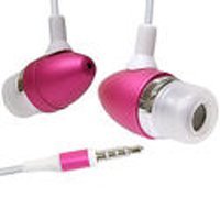 Premium Pink 3.5mm Aluminum Handsfree Stereo Headset Headphone Earphone with Built-in Microphone Remote for Apple Ipod Touch Itouch 2nd 3rd gen Iphone 3g 3gs Zune Mp3 Player PDA