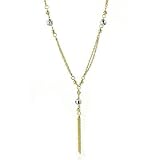 10K Multi-strand Diamond Cut Beaded Necklace - 17