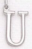 14kt Solid White Gold Initial U Charm - LET101U