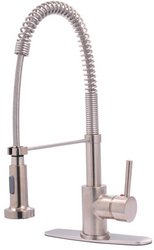 Kingston Brass GS8888DL Concord Single Handle Pull Down Kitchen Faucet with Deck Plate, Satin Nickel On Sale