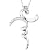 Sterling Silver I Stand in AWE Pendant with Cubic Zirconias with Ster Chain