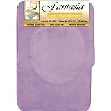 3 PIECE BATHROOM RUG, CONTOUR and LID COVER SET - LILAC LAVENDAR by Brown's Linens and Window Coverings