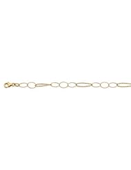 CleverEves 14K Yellow Gold Textured Hoop Link Bracelet