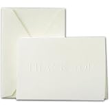 Blind Embossed Pearl White Thank You Notes