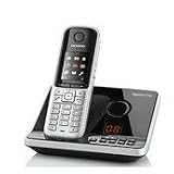 Gigaset S795 stahlgrau schnurlos analog mit AB 4,6 cm (1,8 Zoll) TFT-Display Freisprechen Adre�buch f�r 500 Eintraege Metall-Tasten Mini-USB - 