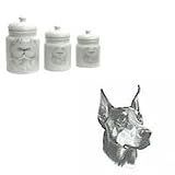 Doberman Pinscher Canister Set, Porcelain by Rosalinde