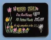 Oval Dry-Erase Black Marker Board, Includes 5 Fluorescent Markers, 3' x 2' QRTS513