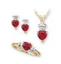 10kt. Gold, Lab Created Ruby 3 Piece Boxed Set
