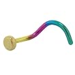 Grade 23 Titanium Rainbow FLAT DISC Nose Ring