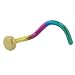 Grade 23 Titanium Rainbow Flat Disc Nose Ring