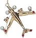 Jet, 14K Gold Charm