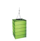 6-pack Green Solar Powered Square Lantern Silk Effect Bright LED