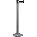 Lavi 26-20400 Beltrac Steel Retractable Portable Basic Post Kit with 7' Black Belt and Wall Receptacle, 12-1/2" Diameter x 38-1/2" Height, Chrome