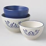 Pfaltzgraff Yorktowne Stoneware 3 Piece Stoneware Prep Bowl Set