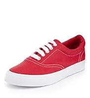 Contrast Sole Lace Up Trainers