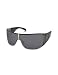 Giorgio Armani Logo Rimless Shield Plastic Sunglasses gunmetal black/grey