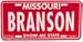 Branson Missouri License Plate