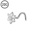14KT White Gold Nose Screw Ring 4.5mm Christina Flower Cluster CZ 20G