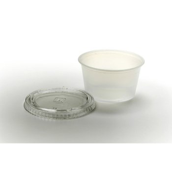 Fabri-Kal Portion Cups, 4oz, Clear - 20 sleeves of 125 cups each.