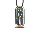 Egyptian Ankh Cartouche Pendant - Pewter - 3'' Height