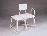 Bariatric Transfer Bench - Shower/Tub. Heavy Duty Transfer Bench Weight Capacity: 500 lbs. This has lower brace clamps allows adjustment while adding strength. Adjustable in 1 (2.5 cm) increments. (6.4 mm) Aircraft type rivets will not loosen.