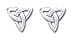 Celtic Earrings Solid Sterling Silver Triangle
