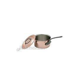 Mauviel 1.3 qt. Copper Sauce Pan with Cast Iron Handle, with Lid by Mauviel