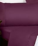 Hotel Concepts 550 Thread Count 100% Egyptian Cotton Solid Sateen Single Ply Yarn Purple King.