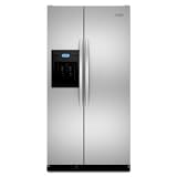 KitchenAid Architect Series II KSCS25FVSS 24.5 cu. ft. Side by Side Refrigerator with 4 Spillproof Glass Shelves, Gallon Door Storage, Humidity-Controlled Crisper and External Ice/Water Dispenser: Stainless Steel