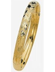 8mm Lazer Hollow Gold Bangle Bracelet