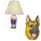 Porcelain Lamp with German Shepherd