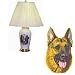 Porcelain Lamp with German Shepherd