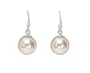 Simulated Peach Pearl Sterling Silver Earrings