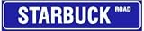 STARBUCK ROAD coffee space street sign