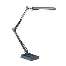 Lorell Computer Desk Lamp, Clamp or Weighted Base, 28Reach, Black