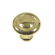 Swirl Cut Knob - Swirl Cut Med Knob in Polished Brass