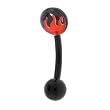 16 Gauge BIOPLAST Flame Logo Eyebrow Ring