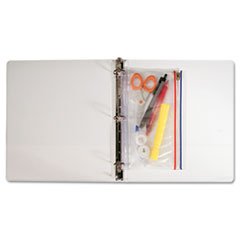 Zip-All Ring Binder Pocket, 6 x 9 1/2, Clear