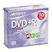 DVD+R Recordable Discs with Slim Jewel Cases, 4.7 GB, Silver, 10/Pack MEM32025656