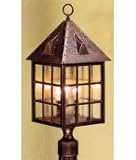 IMAGE OF Hanover Lantern B8130IRN Abington Large 3 Light Outdoor Post Lamp in Ironstone with Clear Seeded Acrylic Panels glass