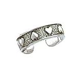 Toe Ring - Hearts.Sterling Silver