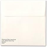 Crane's Lettra Pearl White Marquis 32lb. Sq. Flap Envelopes