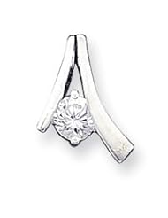 Sterling Silver CZ Pendant w/Chain