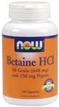 Betaine HCL by NOW Foods - Digestive Support (648mg - 120 Capsules)