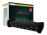 DIGITUS Audio Combo KVM Switch 4-Port 1User 4PCs PS2 oder USB mit intergr.2-Port USB2-Hub  Preisvergleich