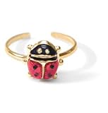 14KT Enamel Ladybug Toe Ring