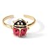 14KT Enamel Ladybug Toe Ring