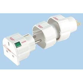 MasterPlug WorldWide Travel Adpator With Surge Protection For Europe, USA, Au...