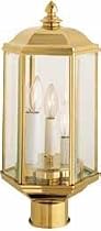 Baldwin 7346003 Lifetime Polished Brass Lighting-Cumberland Classic Three Light Post Lamp from the Cumberland Collection
